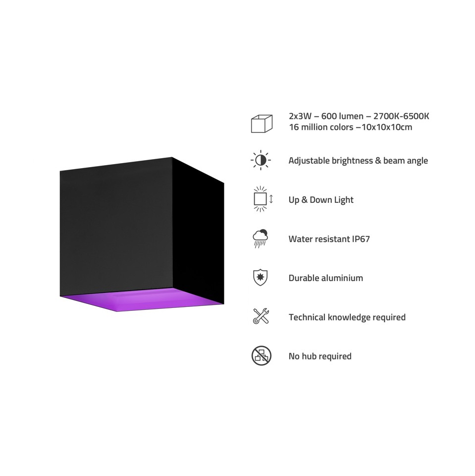 Hombli - Smart Udendørs Væglampe V2, Sort