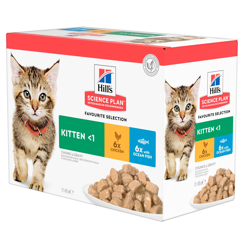 Hill's Science Plan Kitten - Kattenvoer - 12x85 gram - 85 Gram - vis, kip