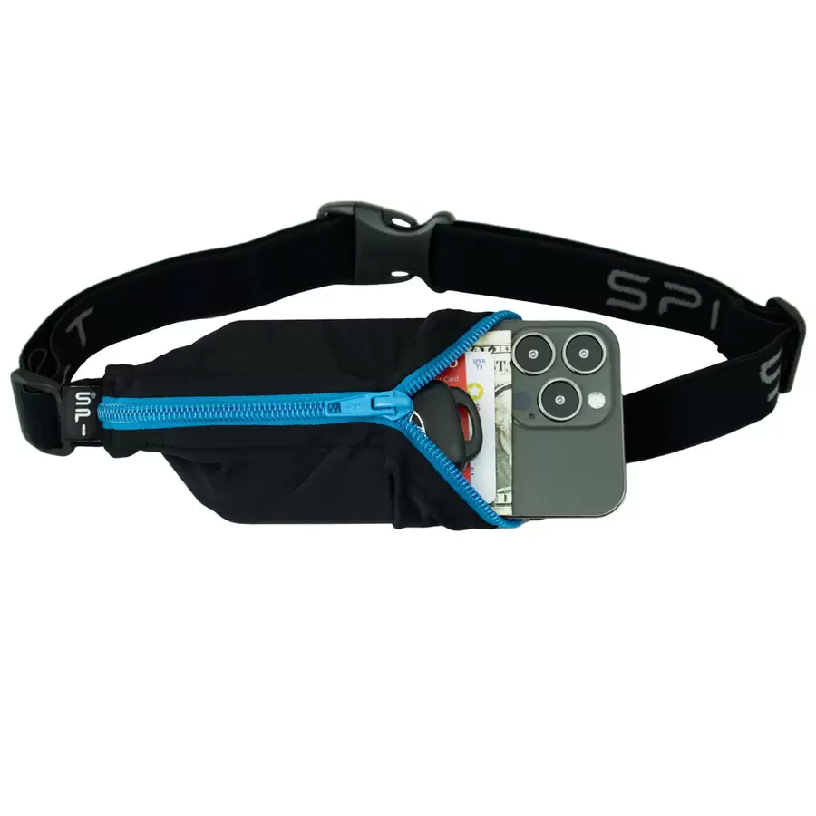 spibelt large pocket 658 alg 7bl black turquoise zip
