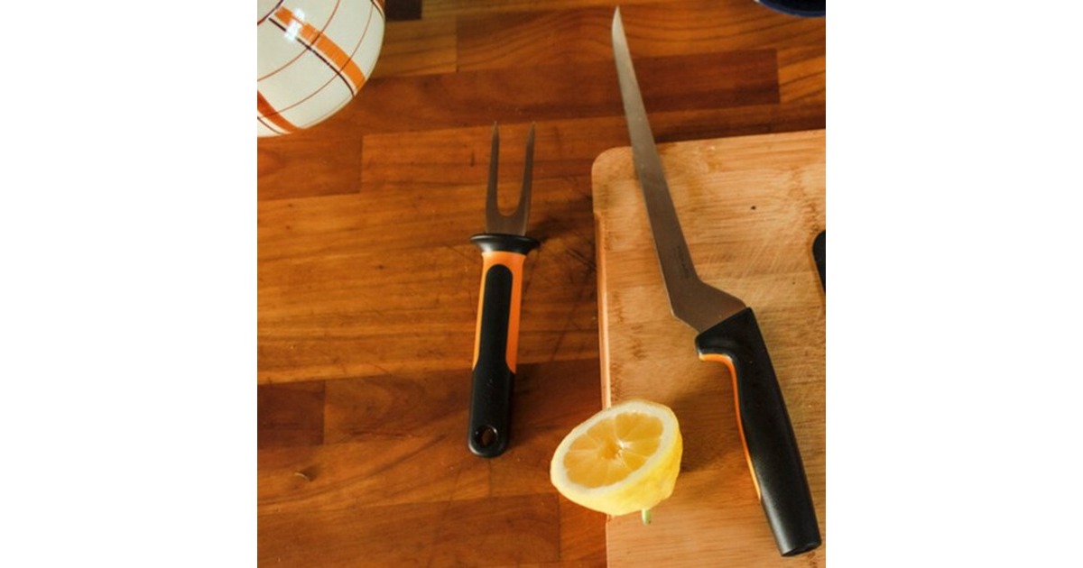 FiskarsFunctional Form Visset 3-delig bestek  (Zwart/roestvrij staal, Japans roestvrij staal | handvat met SoftGrip)
