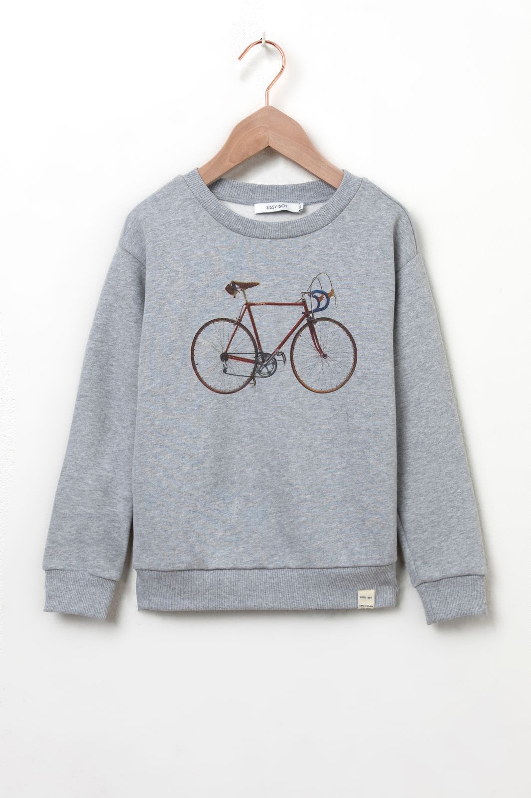 Grijze sweater met fiets