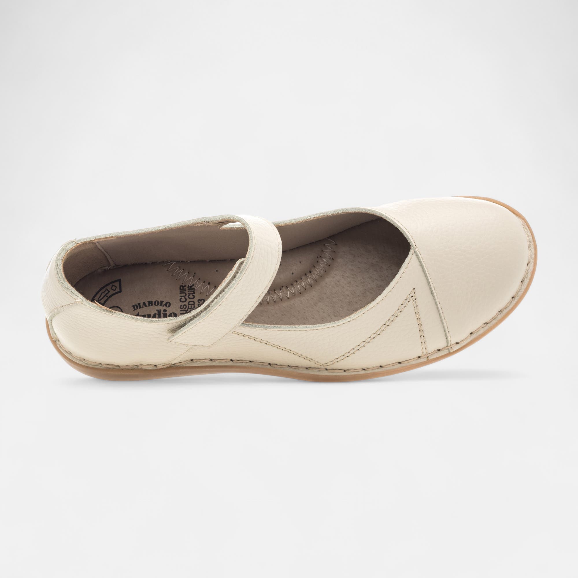 Ballerines Femme en cuir beige