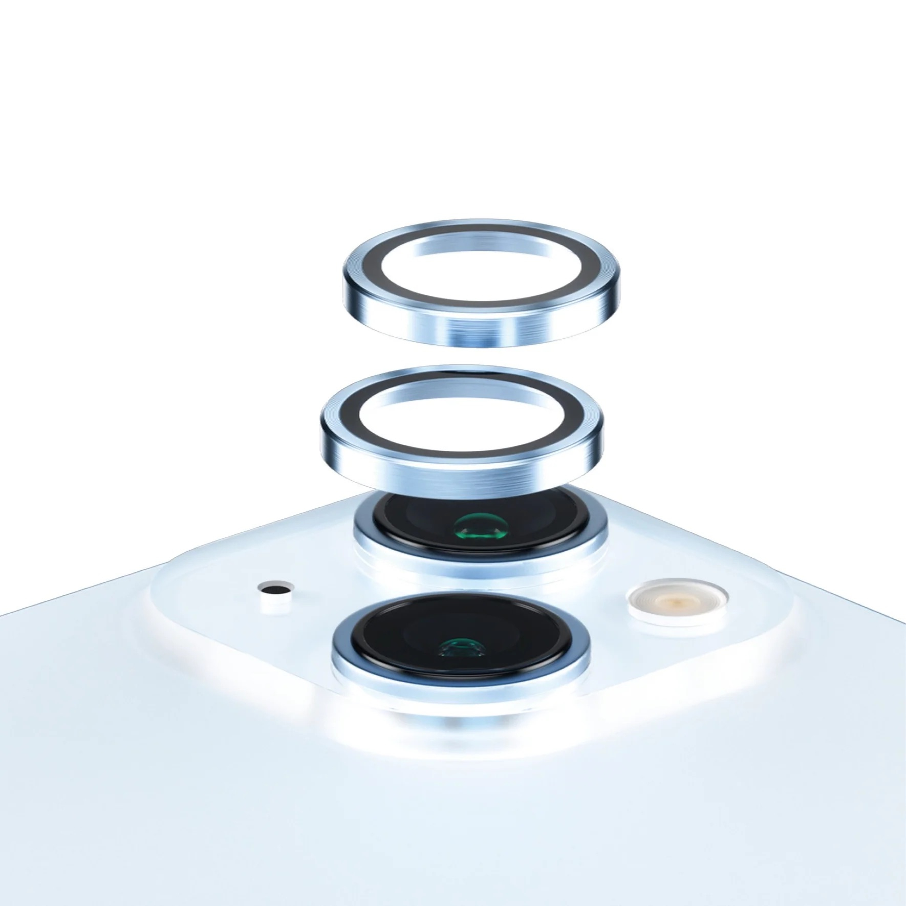 Hoops iPhone 15 / iPhone 15 Plus Kameraschutz Objektiv Ring Protector Abdeckung (1190) - Blau