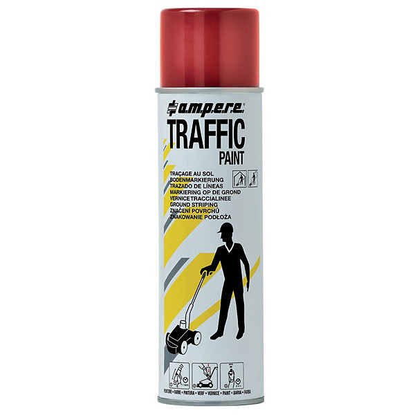 Peinture aérosol Traffic Ampere 500 ml pour traçage coloris rouge
