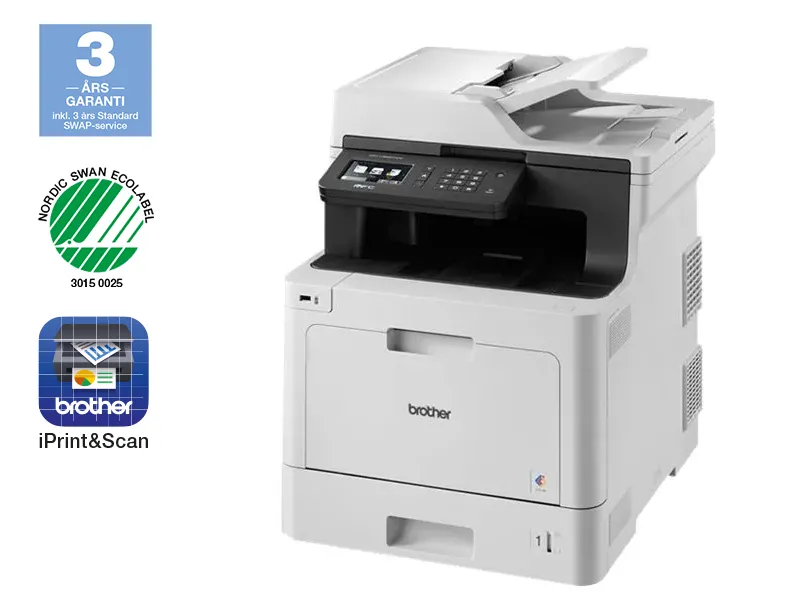 Brother MFC-L8690CDW - Multifunktionsprinter - farve - laser - 215.9 x 355.6 mm (original) - A4/Legal (medie) - op til 31 spm (kopiering) - op til 31 spm (udskriver) - 300 ark - 33.6 Kbps - USB 2.0, Gigabit LAN, Wi-Fi(n), USB vært