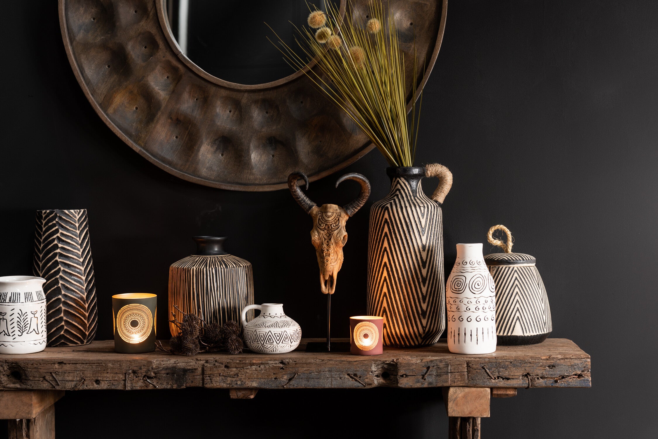 J-Line console Brut - hout - bruin