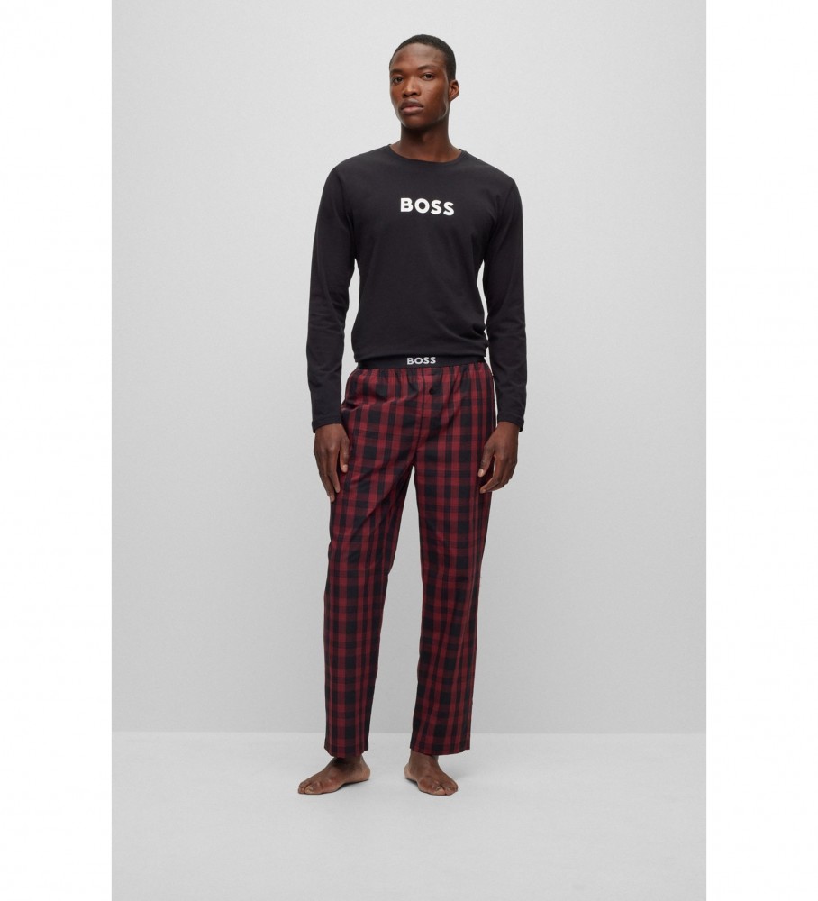 BOSS Pijama Regular Fit Logos Contraste rojo