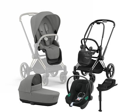 Cybex Priam Duovogn inkl. Aton B2 & Base, Mirage Grey/Chrome Black