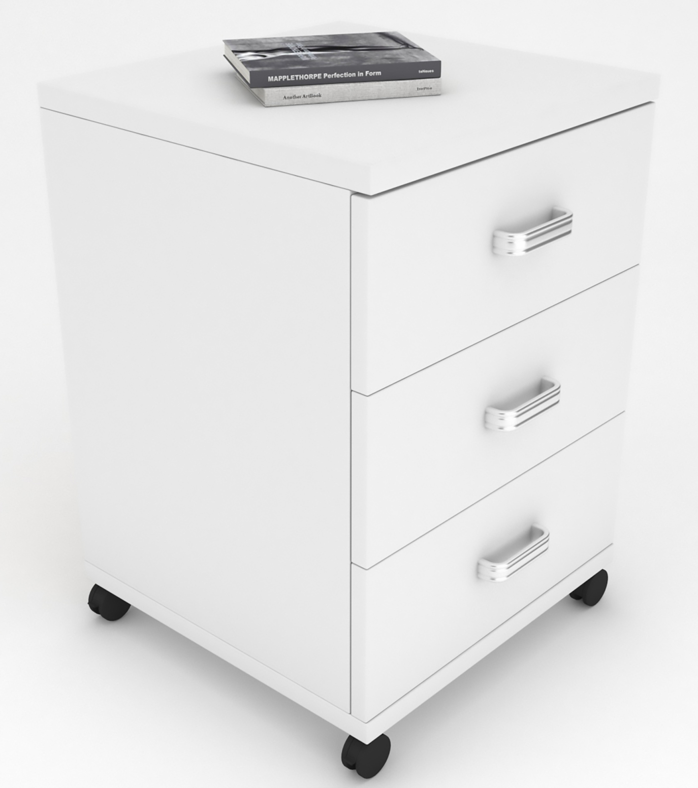 Rollcontainer TOBILA - weiß - 3 Schubladen - 45 cm