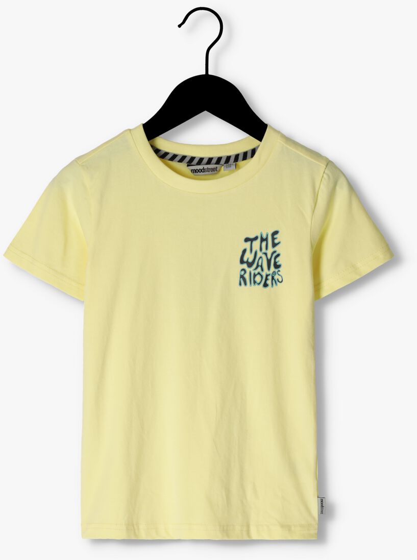 MOODSTREET gele moodstreet t-shirt t-shirt with chest and back print