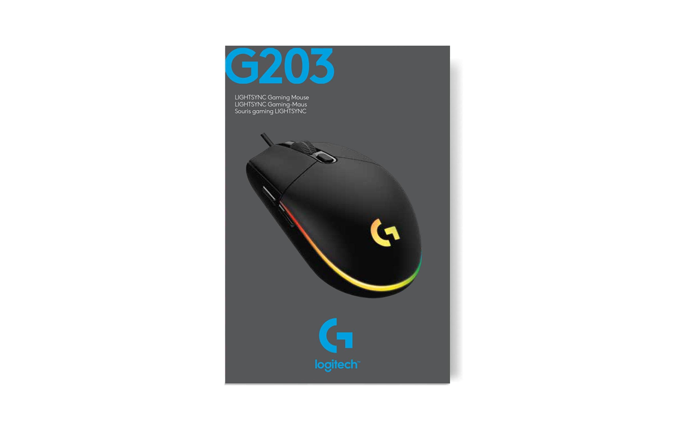 Gaming-Maus G203 Lightsync SchwarzReaktionsschnelle und leichte USB-Gamingmaus