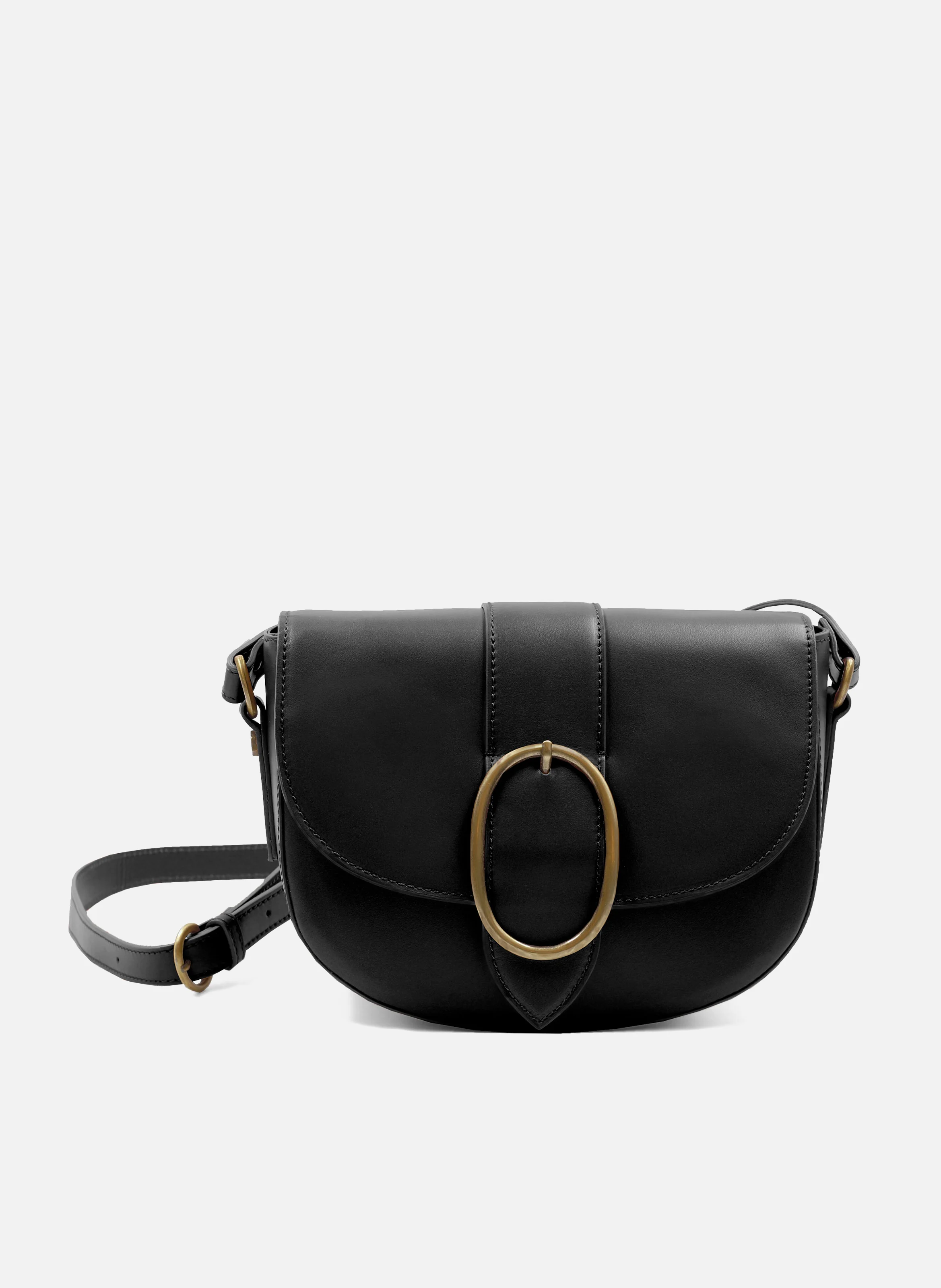 Sac boucle cuir lisse | Noir