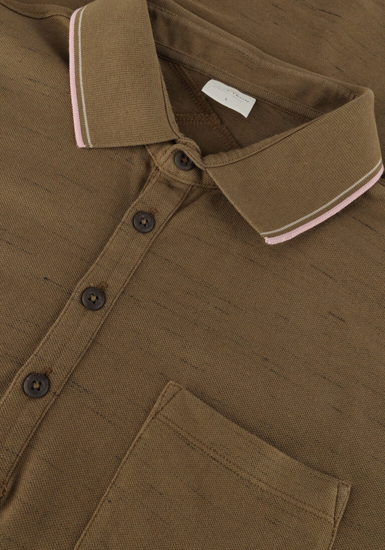 CAST IRON groene cast iron polo short sleeve polo injected cotton pique