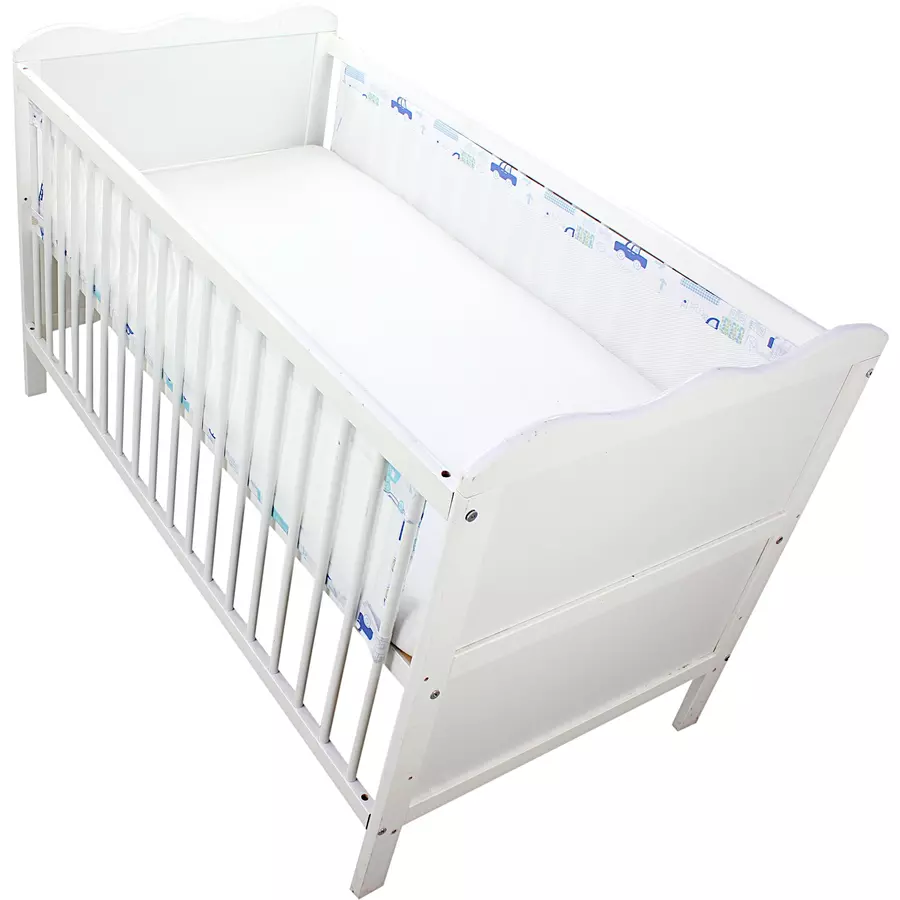 TupTam Nestchen für Babybett Gitterstäbe 3D Mesh 2er Pack blau Modell 1