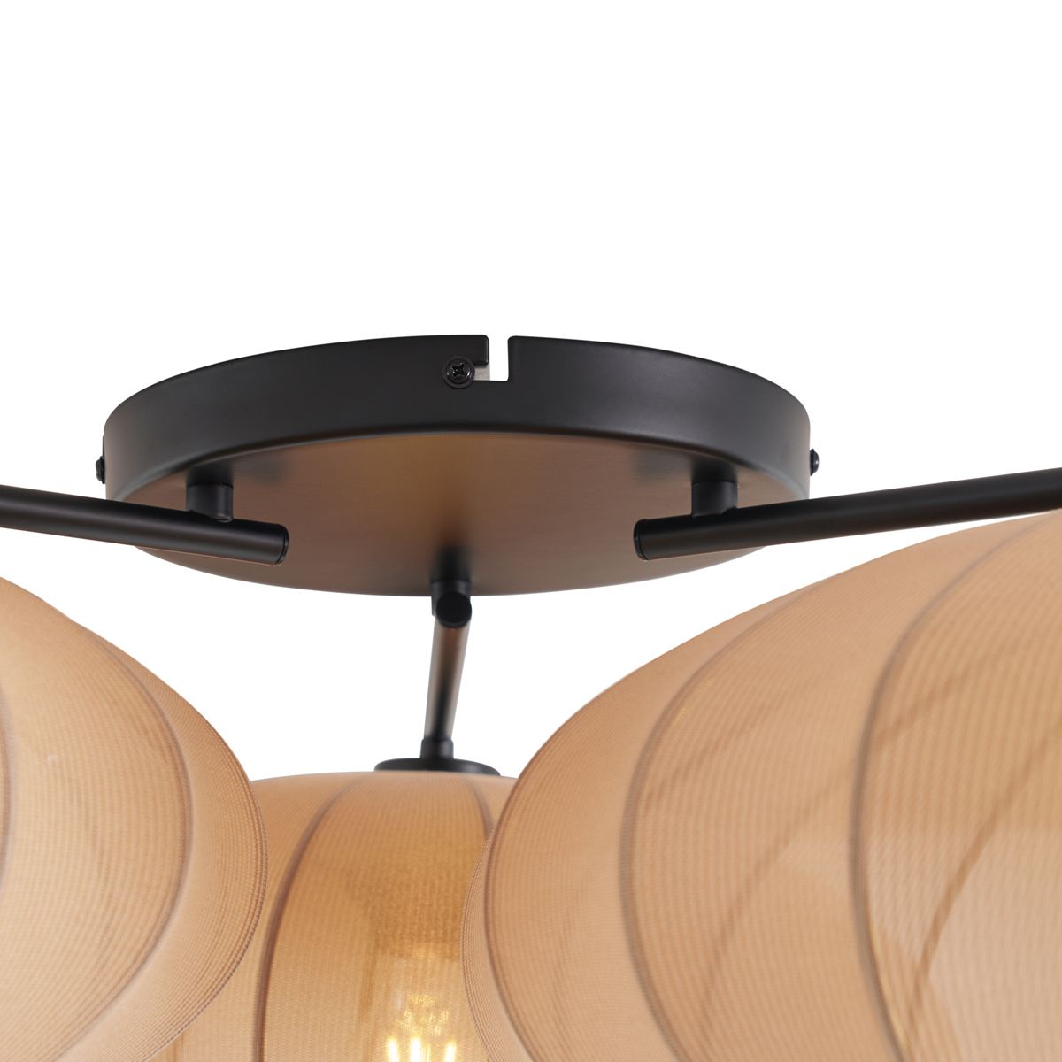 Japandi plafondlamp bruin 3-lichts - Multi Bida