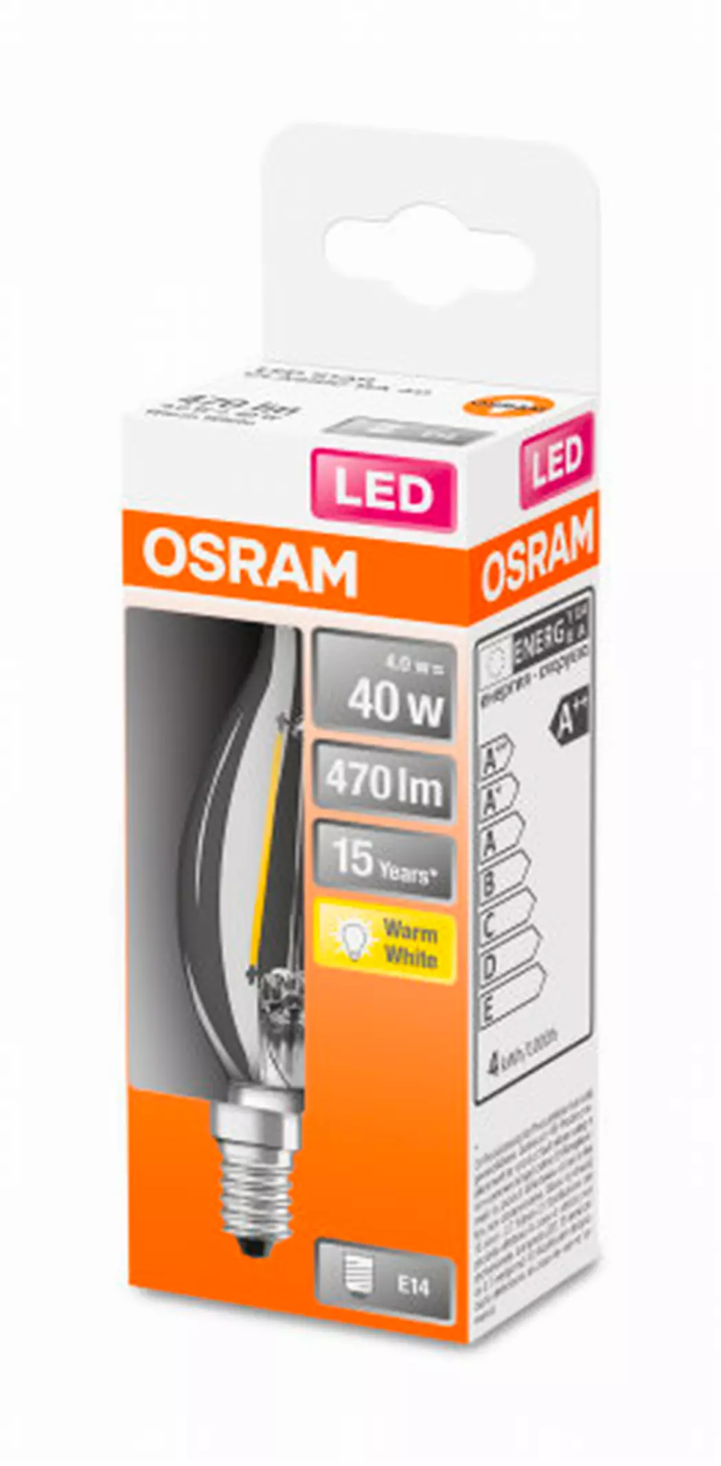 LED Windstoßkerze E14/4 Watt/Energie E
