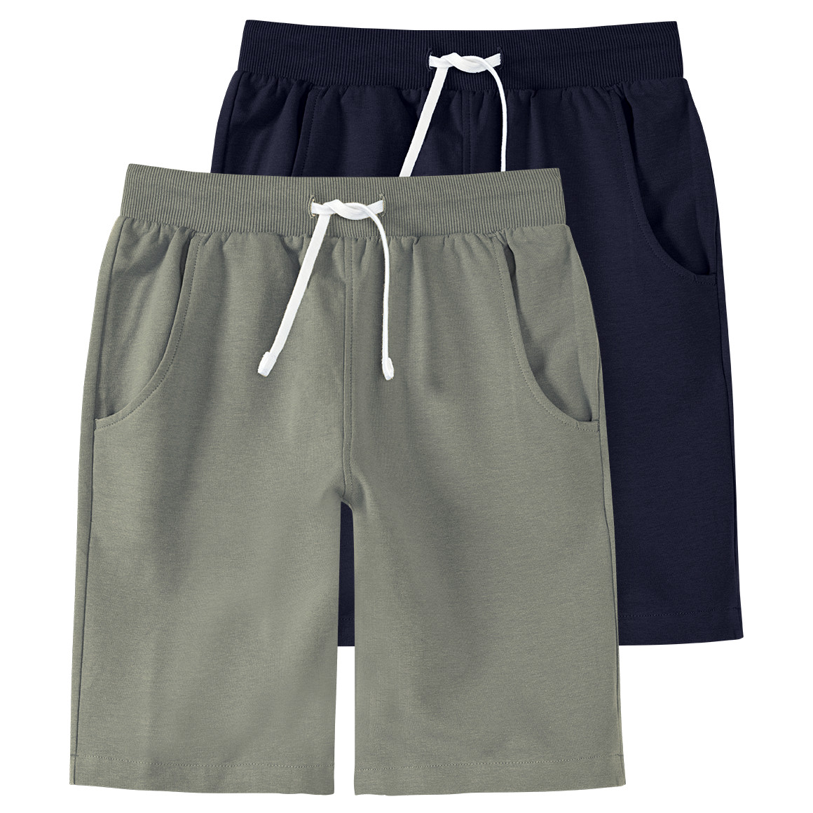 Famy 2 Jungen Joggingshorts im Set dunkelblau / dunkeloliv