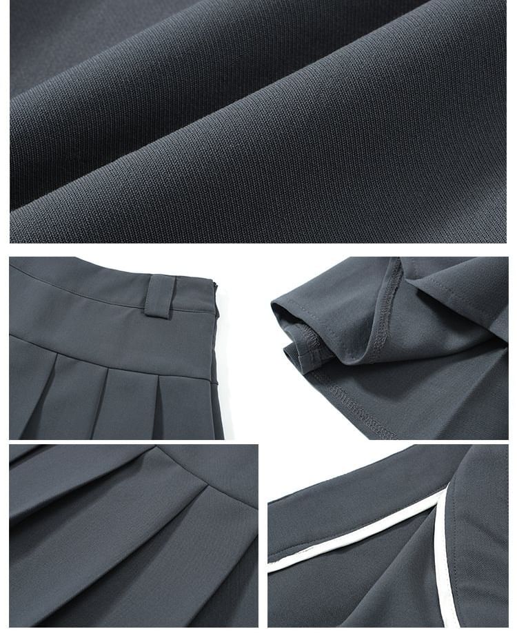 satierra - Hoge taille geplooide maxi A-lijn rok