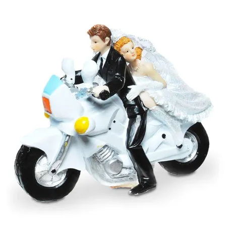 Udo Schmidt Brautpaar auf Motorrad, 12 x 16cm