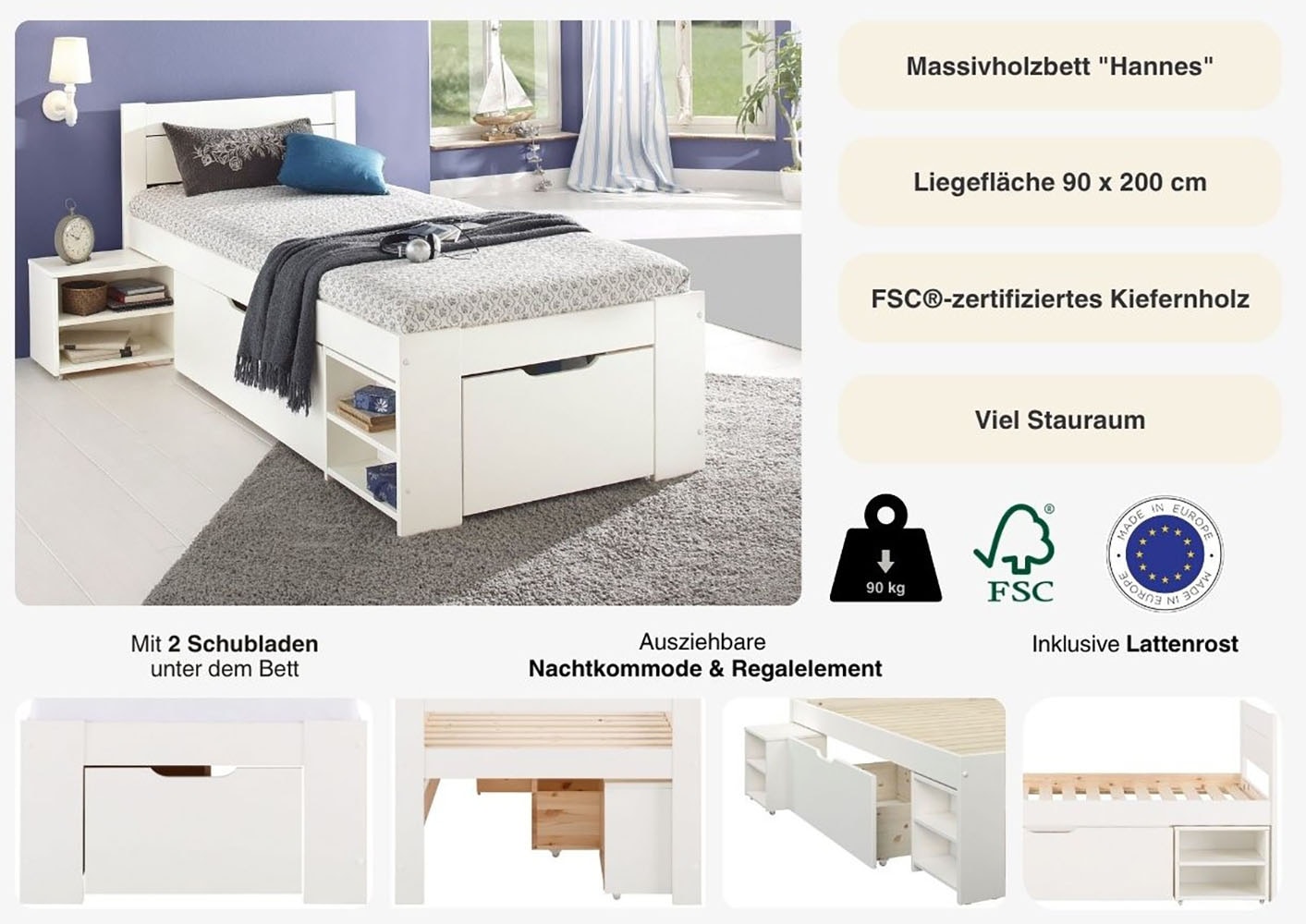 Home affaire Massivholzbett »
