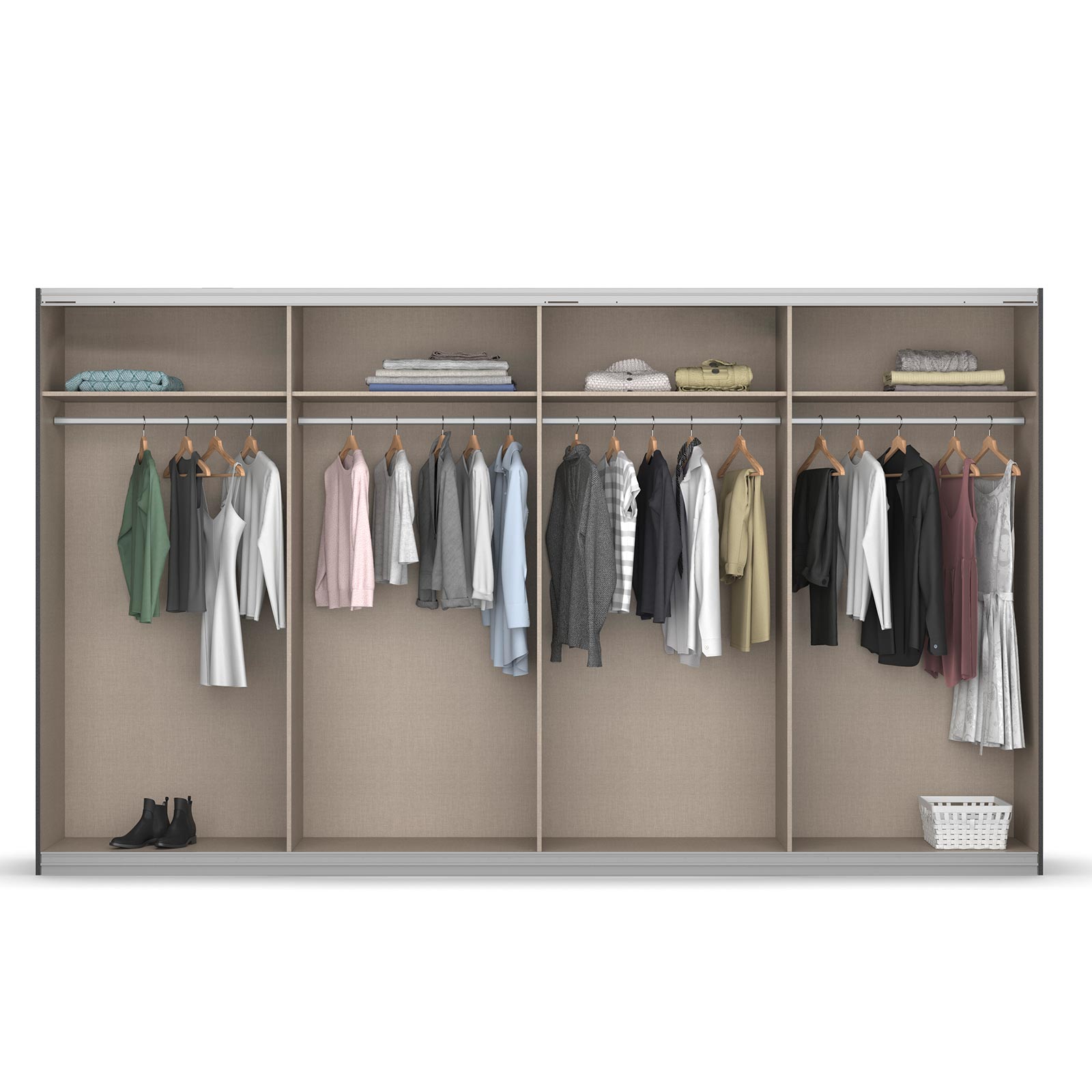Schwebetürenschrank - Sonoma Eiche - 2 Spiegeltüren - 360 cm
