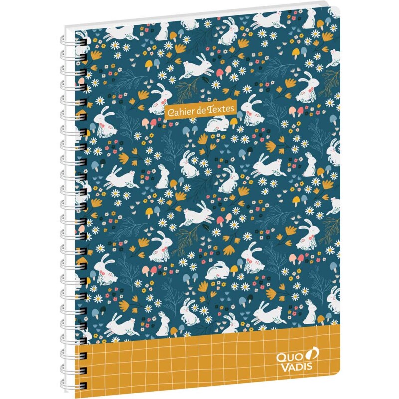 Quo Vadis - Cahier de textes - Spiralé - Français - Animascot - Journalier - 15x21 cm - par 4