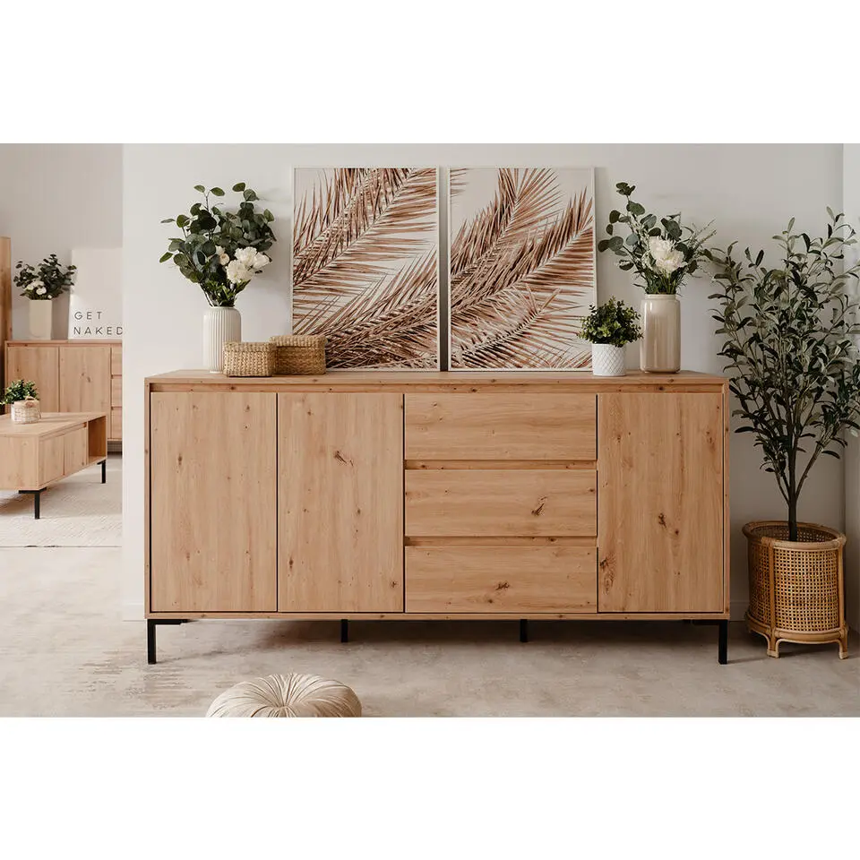 CALICOSY - Dressoir PLOCK - Licht hout - 87x170x40 cm