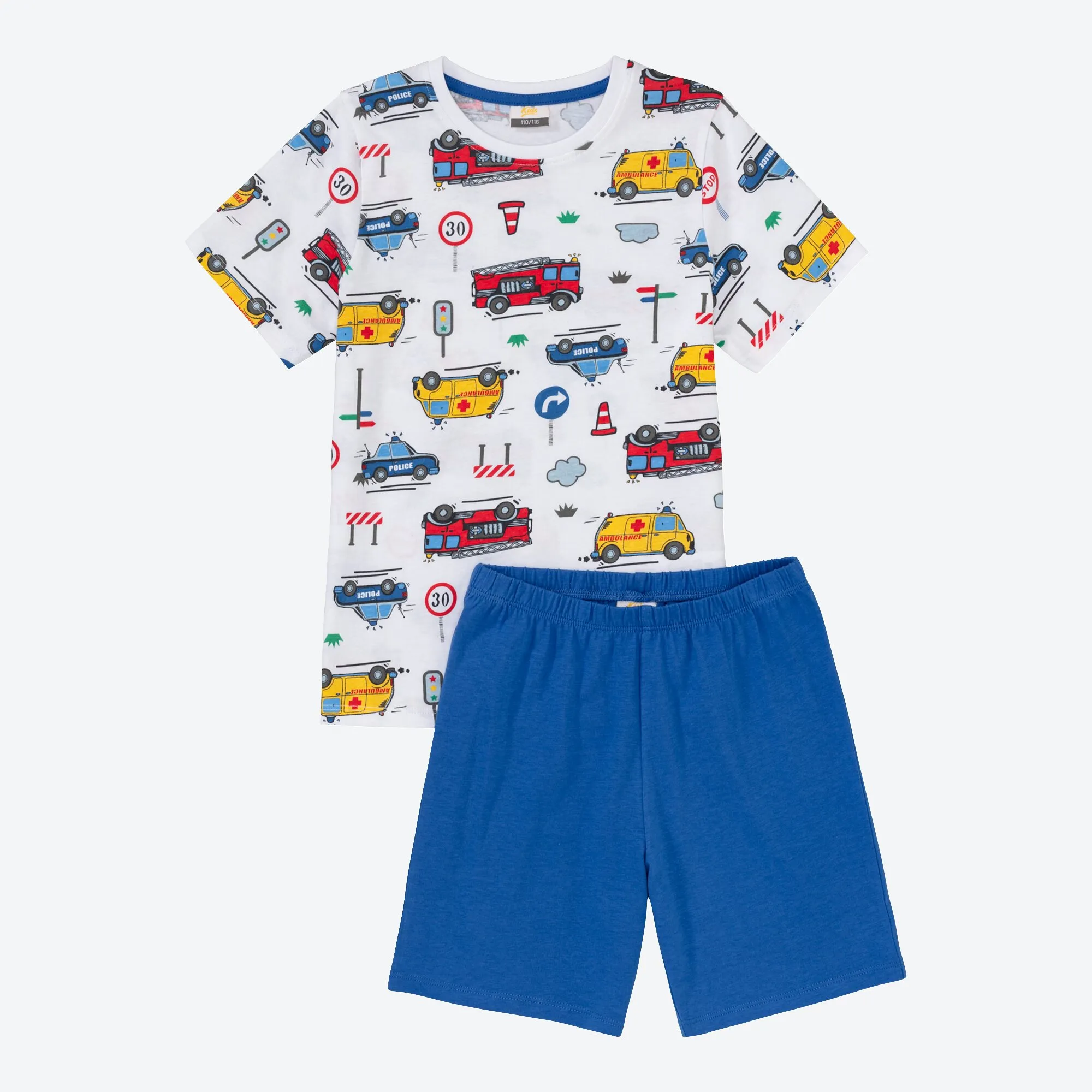Jungen-Shorty mit Rettungsfahrzeugen, 2-teilig