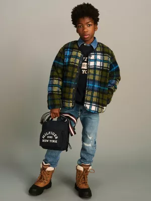 Jaqueta Teddy com Logo Tartan nas Costas