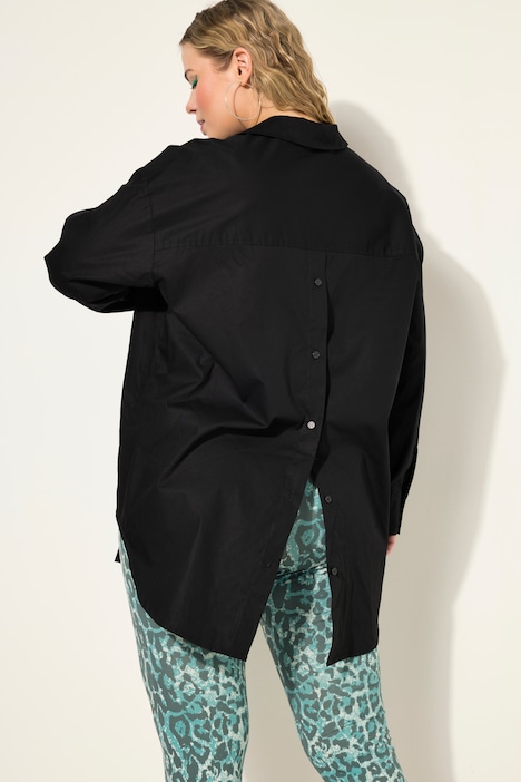 Bluse, oversized, Rücken-Knopfleiste, Langarm