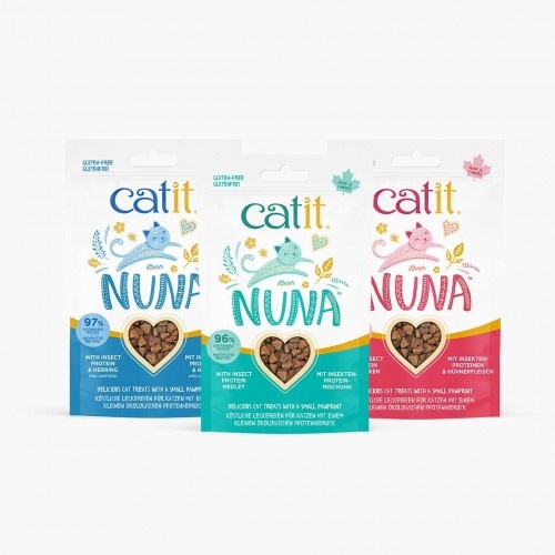 Guloseimas para gatos com proteína de insetos Catit Nuna