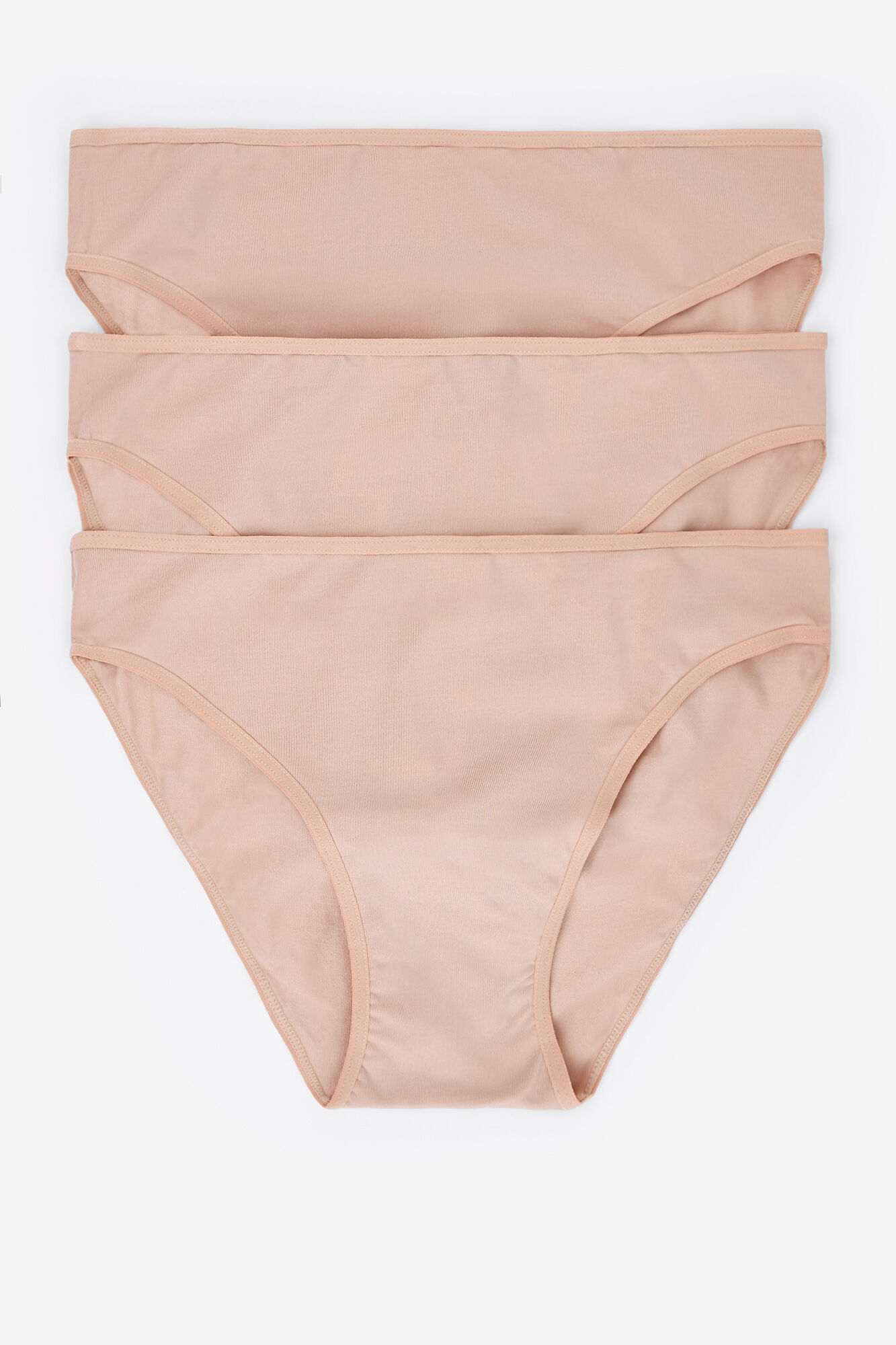 Pacote com 3 calcinhas de microfibra - cor nude