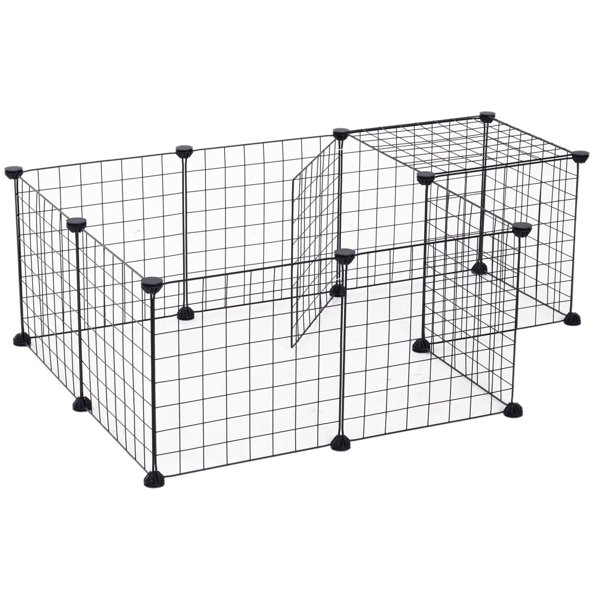 PawHut gaasomheining, buitenren, 106 x 73 x 36 cm, metaal, zwart