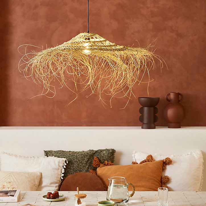 Suspension Medina E27 IP20 15W Ø.50 x H. 86 cm Corep naturel