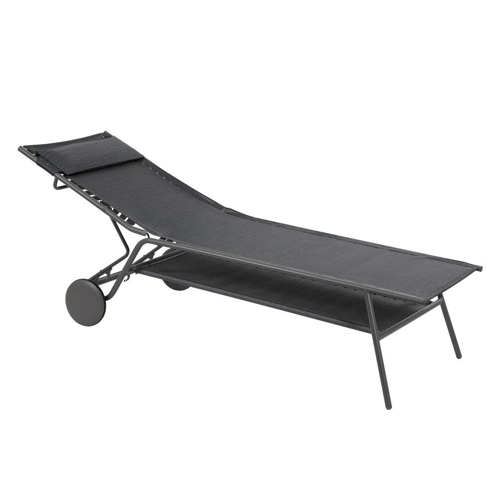 Hohe Sonnenliege Miami II Batyline® Duo Grau Obsidian