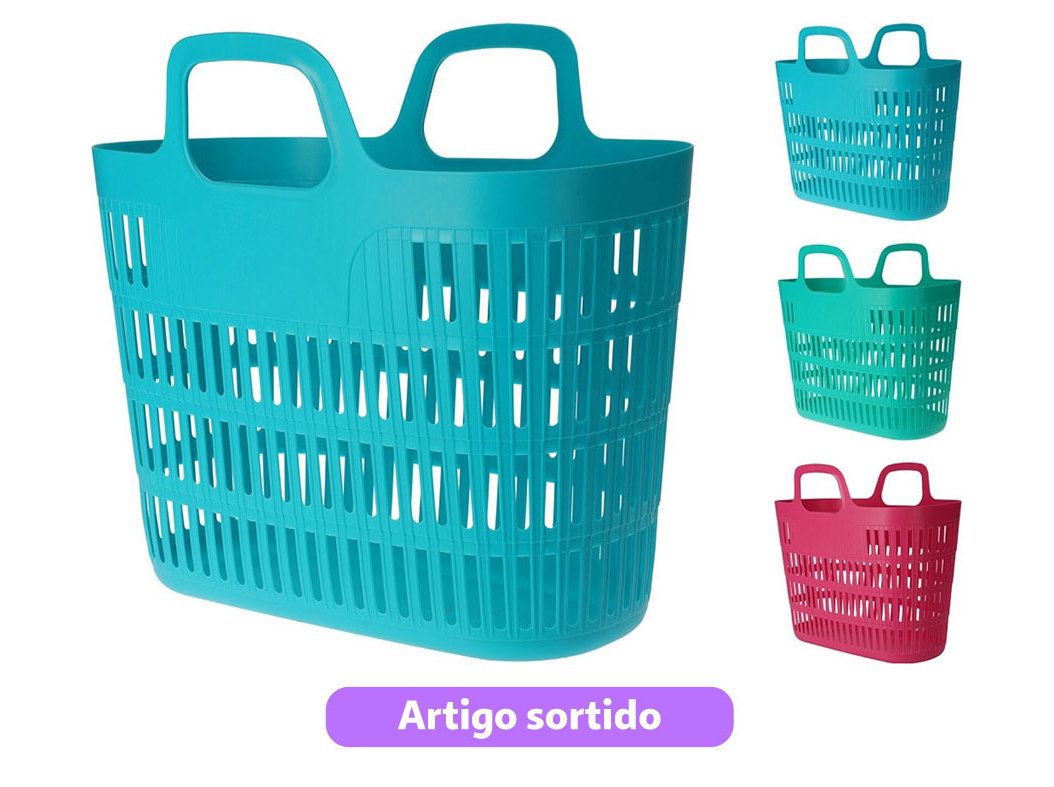 CESTO COMPRAS 25L 23X46X32CM CORES SORTIDAS