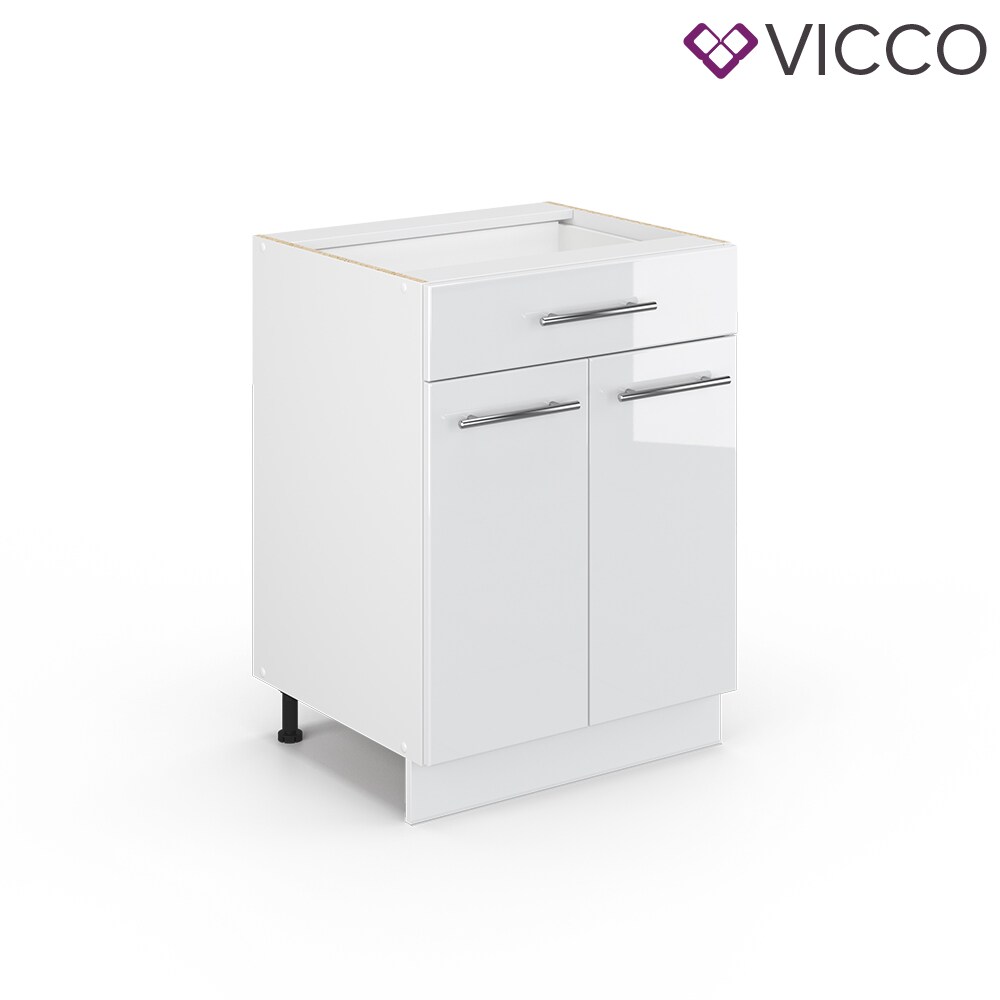 VICCO Schubunterschrank 60 cm Weiß Küchenzeile Unterschrank R-Line