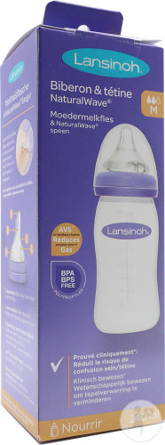 Lansinoh Biberon Avec Tétine Natural Wave 240ml