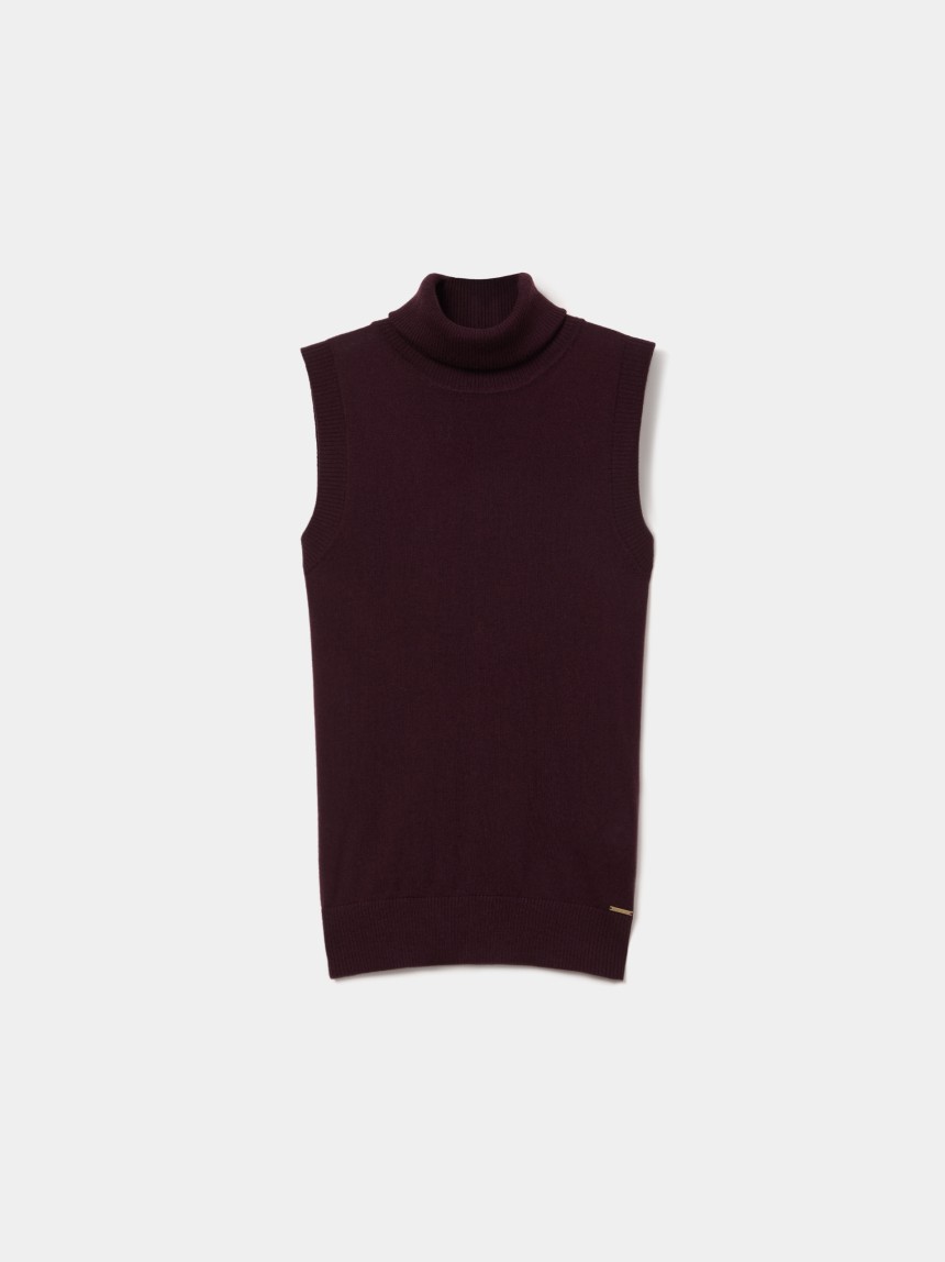 Camisola gola alta de lã