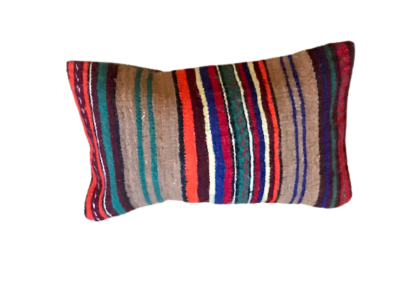 Kussen Vintage kelim 50x30 cm multistripe
