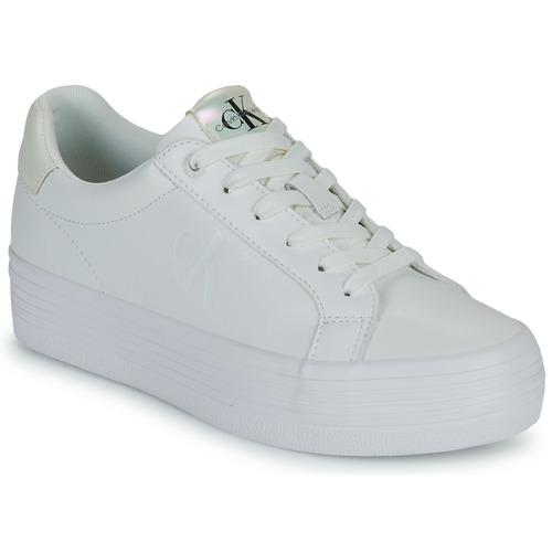 Calvin Klein Jeans - BOLD VULC FLATF LACEUP LTH WN - Blanc