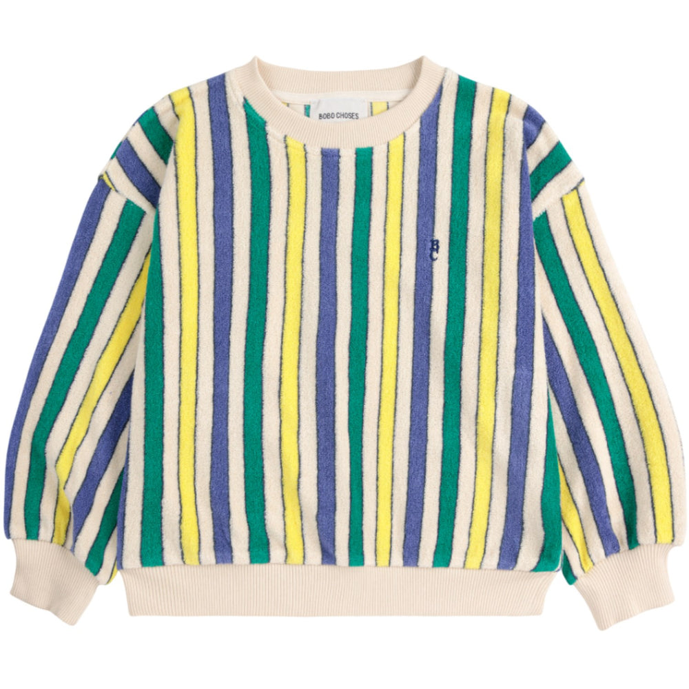 Køb Bobo Choses Offwhite Multicolor Stripes Terry Cloth Sweatshirt