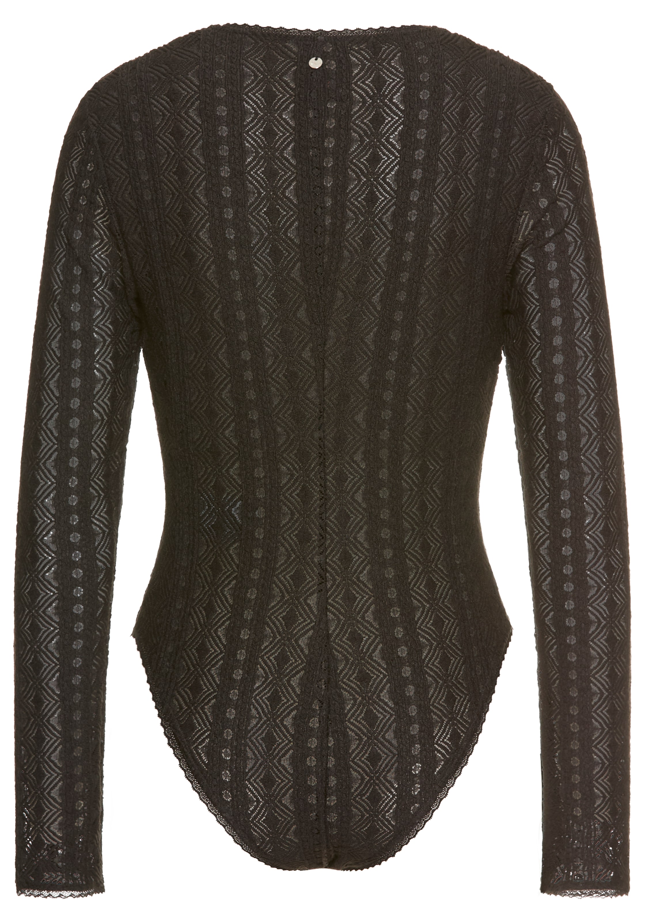 BOSS ORANGE Langarmbody »Ikylia Premium Damenmode«, mit V-Ausschnitt und Spitzenbesatz