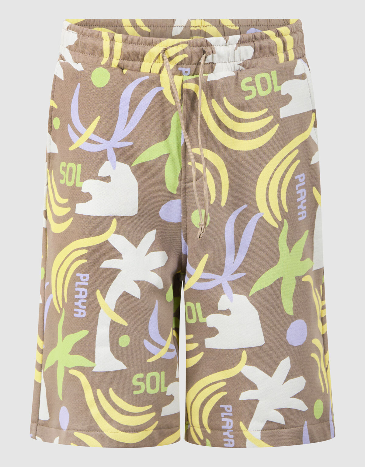 Beach Print Short Taupe