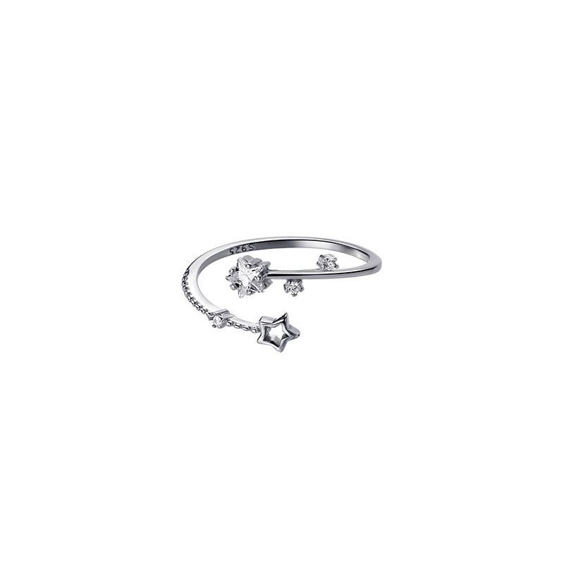 Gaya - Ster strass sterling zilveren open ring