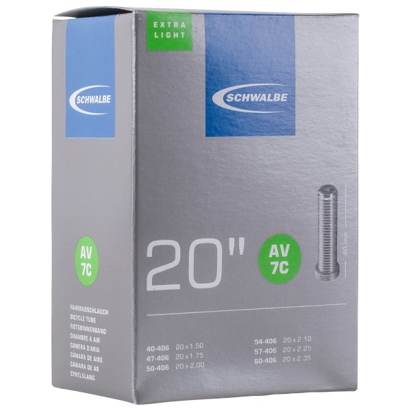 Schwalbe - AV7C Extra Light 20'' (40/60-406) - Chambre à air pour vélo