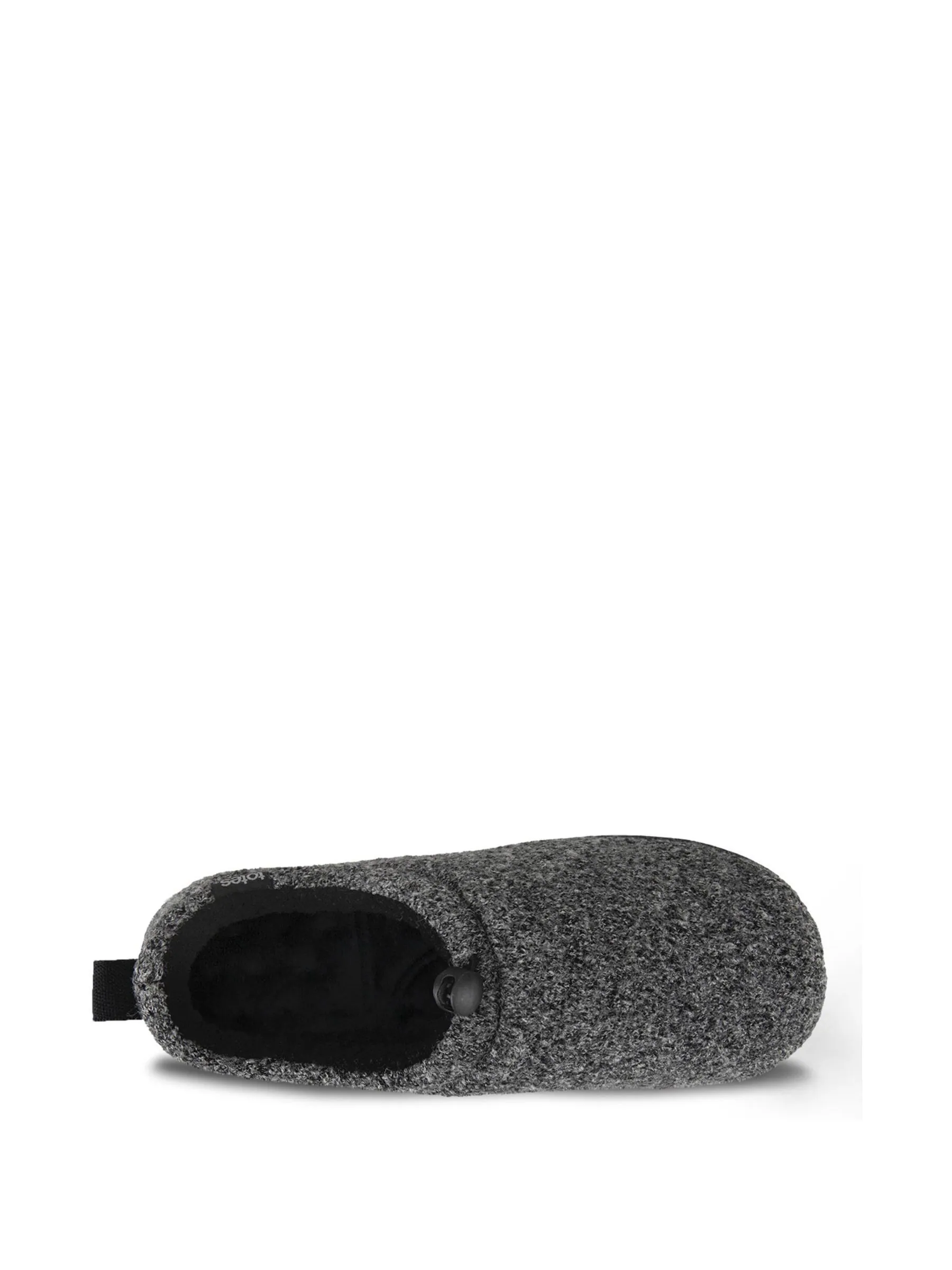 Totes Isotoner Mens Felt Full Back Slippers With Pull Toggle