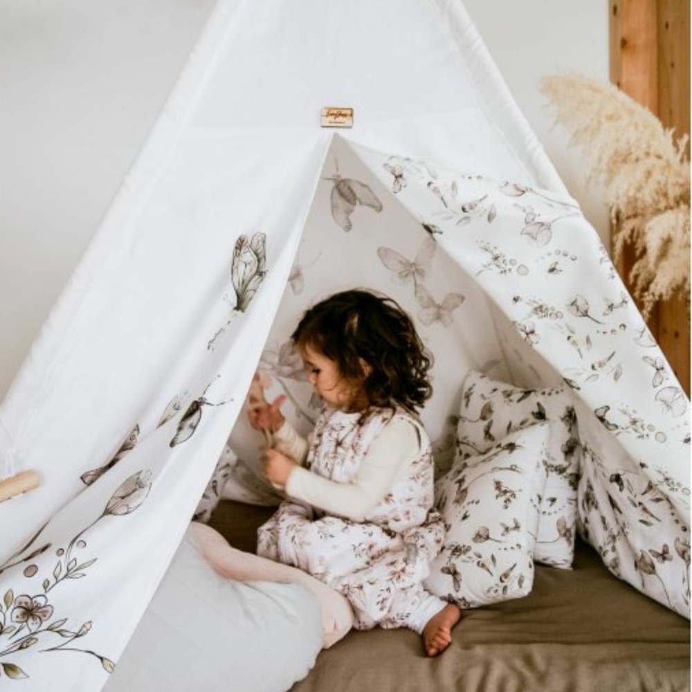 Tipi enfant nature avec coussins