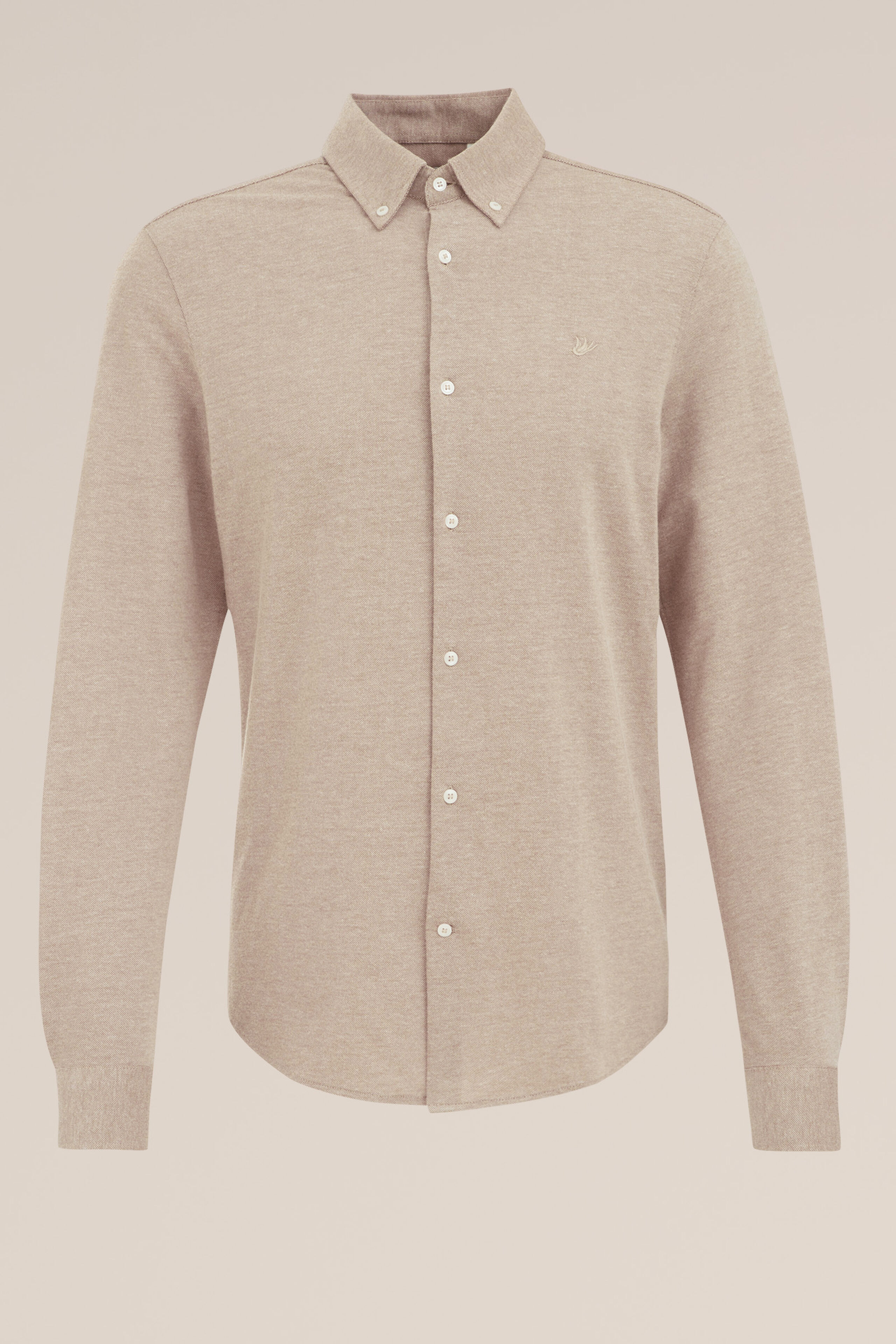 tall fit overhemd van piquéjersey WE Fashion Beige