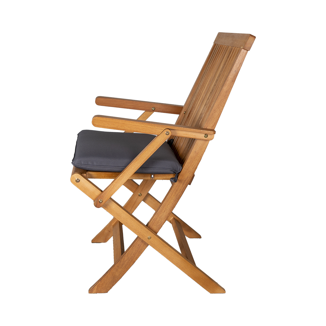 CONTINI (2er-Set) Klappstuhl mit Lehne und Kissen anthrazit Eucalyptus